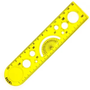 Plastic 15cm Scale with Magnifying Glass & Procircle