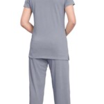 Self-Design Polyester T-Shirt & Track Pants with Round Neck and Three-Quarter Sleeves