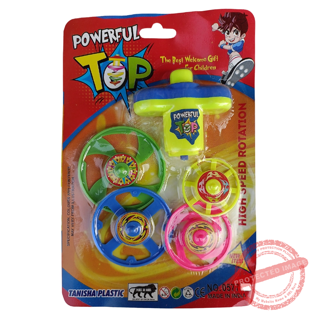 0577 Small Plastic Powerfull Lattu Top Toy for Kids