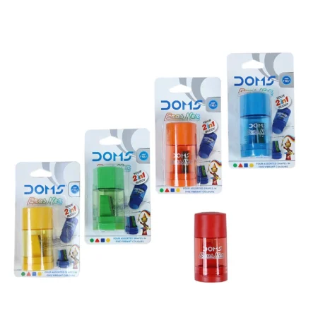 Doms 2-in-1 ErasNer – Eraser + Sharpener for Ultimate Convenience! (Pack of 1)