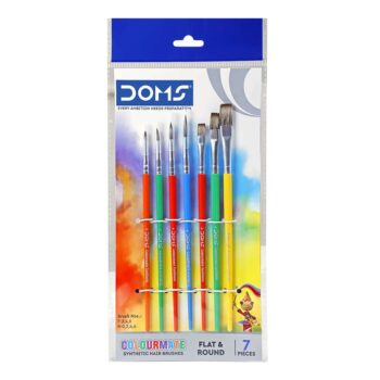 Doms Colourmate Synthetic Hair Brushes Set (Round & Flat)