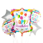 Party Decoration – Happy Birthday Theme, Big Foil Helium Balloons Set for Elevate Every Celebration! (Pack of 5 pcs)