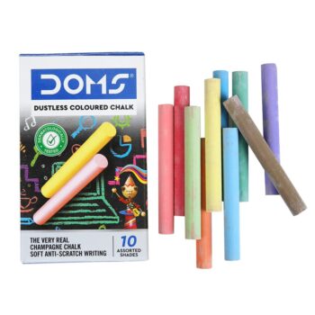 Doms Writing Dustless Chalk - Colour (Pack of 10 pcs)