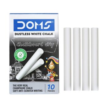 Doms Writing Dustless Chalk - White (Pack of 10 pcs)