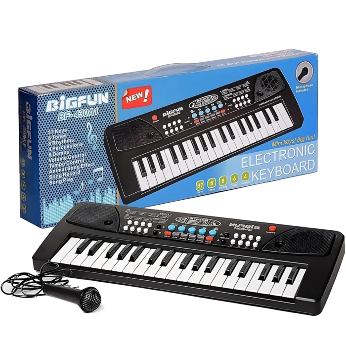 Bigfun BF-430A1 37 Keys Electronic Keyboard Piano with Microphone – Musical Toy Organ for Kids with Music & Learning Features - Image 1