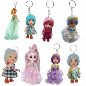 Cute Plastic Doll Key Chain – Stylish Mini Keyring Accessory for Bags, Bikes, Cars & Gifting