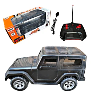 Remote Control Gaddi Thar Toy Car with LED Lights & Music – USB Rechargeable Off-Road Vehicle for Kids, RC Jeep with Stylish Design