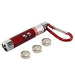 3 in 1 Power Full Laser Pointer, Laser Torch with Emergency Hazard LED Light and Key Chain Hook with 3 Button Size Cells (Multicolor, Pack of 1) - Image 2