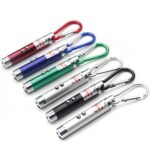 3 in 1 Power Full Laser Pointer, Laser Torch with Emergency Hazard LED Light and Key Chain Hook with 3 Button Size Cells (Multicolor, Pack of 1) - Image 4