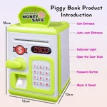 Electronic Piggy Bank ATM for Kids – Password Protected Mini Money Safe Box with Coin Slot, Note Insertion and Secret Lock Toy (3002) - Image 3