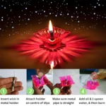 Party Decoration – 3D Reflective Shadow Diya - Traditional Festive Décor with a Modern Twist (Pack of 12 pcs) - Image 4