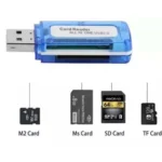 4 in 1 USB 2.0 Card Reader – Multi-Format Memory Card Reader for Micro SD, Mini SD, SD, SDXC, Micro M2, Memory Stick, Compatible with Laptops & PCs - Image 4