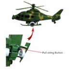 Army Helicopter Pull String 10 inch - Medium Size Toy For Kids & Children (Multicolor, Pack of 1) - Image 4