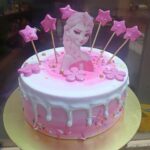 Delicious Fresh Cream Cake – Pink Elsa Frozen Theme Cake