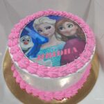 Delicious Fresh Cream Cake – Frozen Elsa and Anna Birthday Cake