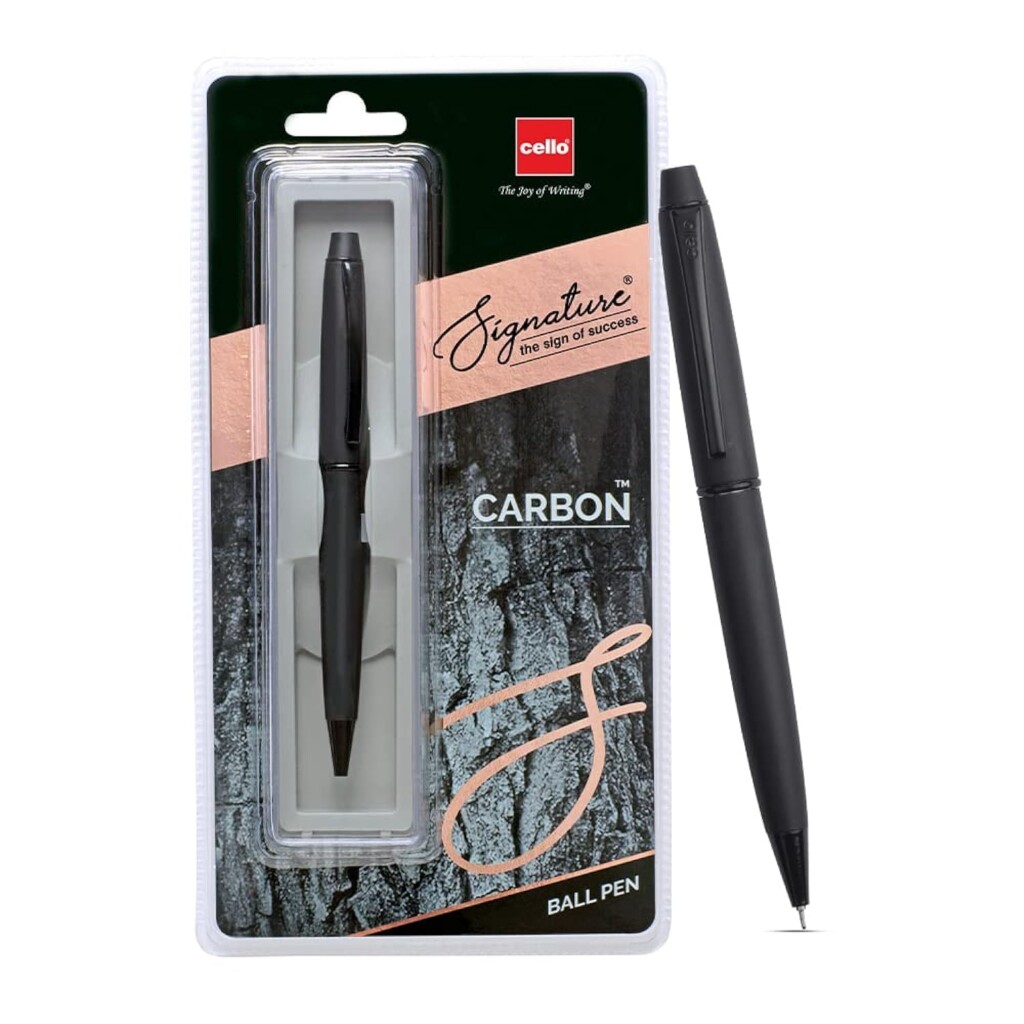 cello-ball-pen-signature-carbon-1-scaled Cello Ball Pen - Signature Carbon, Blue Ink, 1 pc - Image 1