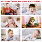 Cute Baby Boys and Girls Wall Poster – Perfect Decor for Pregnant Women (Without Sticker, Pack of 1)