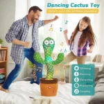 Dancing Cactus Talking Toy – Singing, Wriggling, Repeats What You Say – Interactive Educational Toy for Babies & Kids (Green) - Image 3