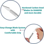 Detail Pen Knife with Metal Handle – Precision Craft Cutter with 5 Interchangeable Sharp Blades | Hobby Knife for Art, DIY, Model Making & Cutting - Image 2