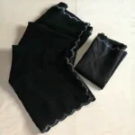 Dimond Stone Work Hot Fixing Georgette Saree – Elegant Black Saree with Unstitched Blouse Piece (Black) - Image 4