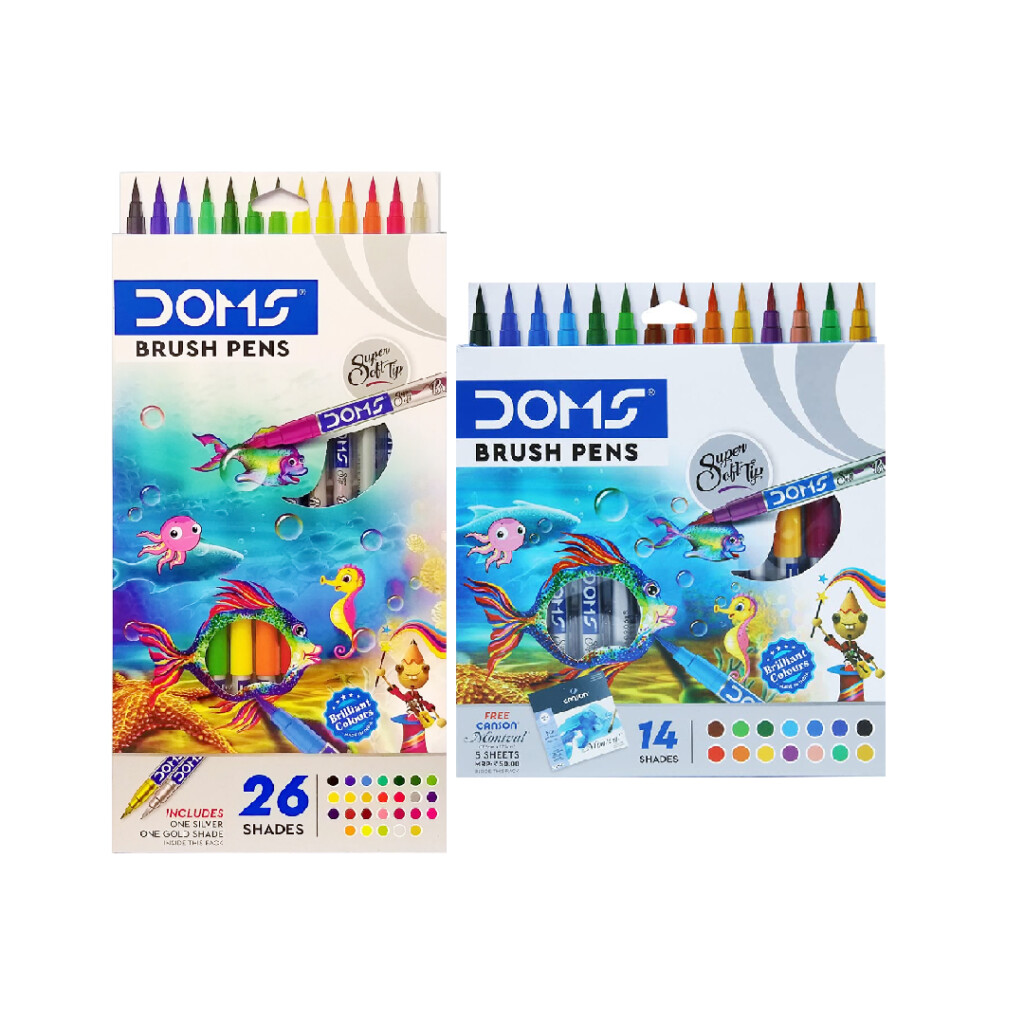 doms-brush-pens-1-scaled Doms Brush Pens - Regular, Pastel, Metallic Colour Set (Pack of 1) - Image 1