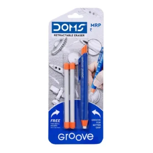 Doms Groove Retractable Eraser – Superior Grip & Excellent Erasing Performance (Pack of 1)