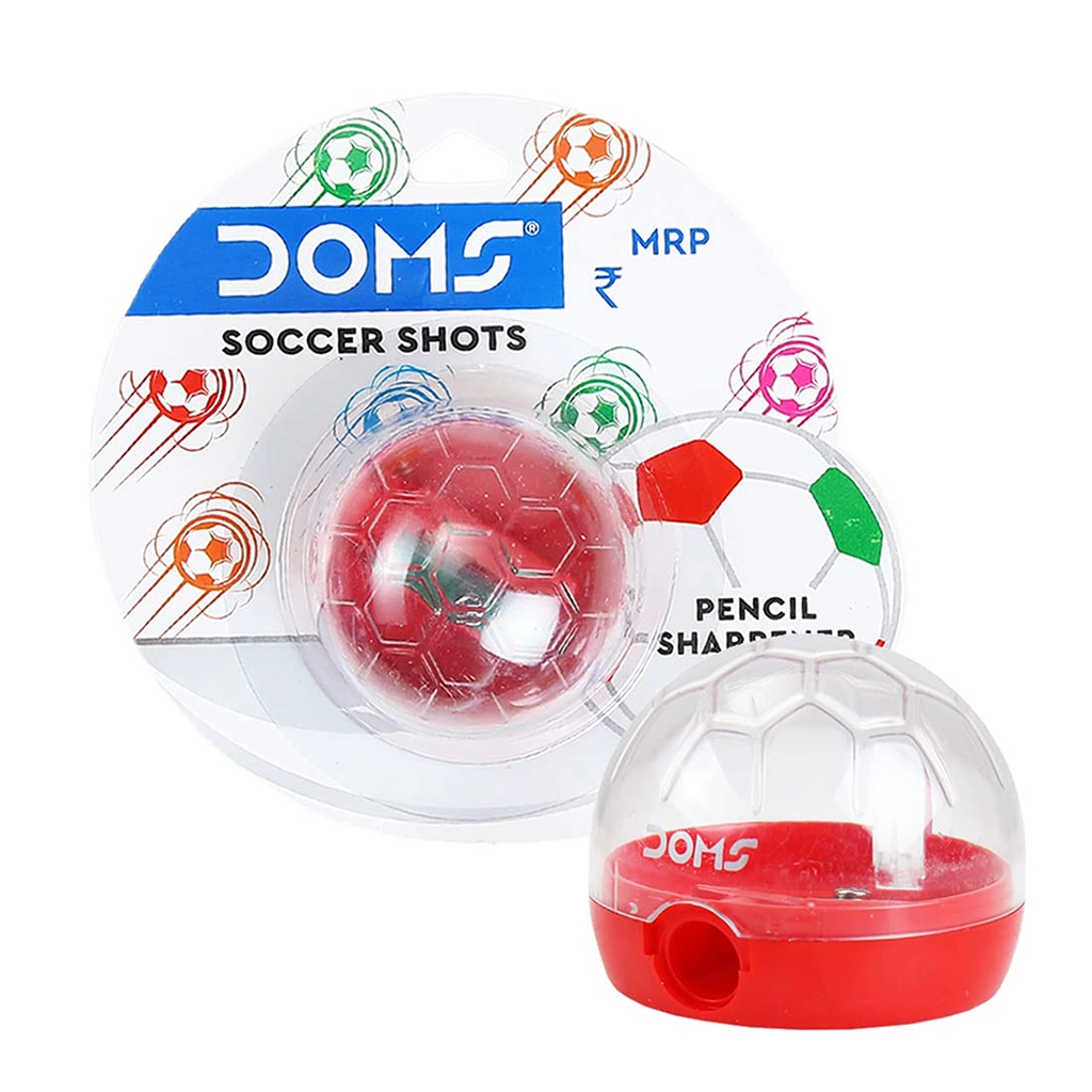 doms-soccer-shots-pencil-sharpener-1 Doms Soccer Shots Pencil Sharpener – Fun, Efficient & Precise Sharpening! (Pack of 1) - Image 1