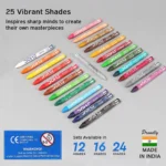 Doms Wax Crayons Extra Long 16 Shades – Vibrant Colors for Creative Fun! (Pack of 1) - Image 3