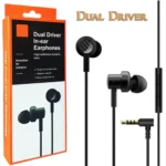 Dual Driver Earphones with Mic – High Bass Sound, Noise Isolation, Compatible with Xiaomi, Redmi, Mi & All Android Smartphones