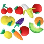 Fancy Vegetables & Fruit Shaped Erasers – Fun & Functional Stationery for Kids (Availability, Pack of 4) - Image 3
