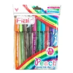 Flair Peach Liquid Ink Colour Ball Pen - Set of 10 Color Pen
