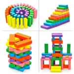Wooden Tumbling Tower Dice Game – Stacking Puzzle Blocks for Kids & Adults | Educational Board Game Toy (Multicolour, Pack of 1) - Image 4