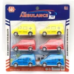 LM-606A Lumo Mini Pull Back Ambulance Set 3 inch - Mini Size Toy For Kids & Children (Multicolor, Pack of 1)