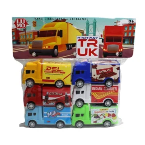 LM-627 Lumo Mini Pull Back Truck Set 3 inch - Mini Size Toy For Kids & Children (Multicolor, Pack of 1)