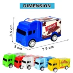 LM-627 Lumo Mini Pull Back Truck Set 3 inch - Mini Size Toy For Kids & Children (Multicolor, Pack of 1) - Image 4
