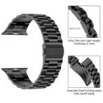 Metal Chain Watch Strap Band 42mm–49mm – Premium Stainless Steel Adjustable Replacement Band for Smartwatches and Traditional Watches - Image 4