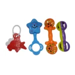 New Born Baby Toys Rattle Set 4 Pcs – Safe, Colorful and Fun for Your Little One! (Pack of 1)