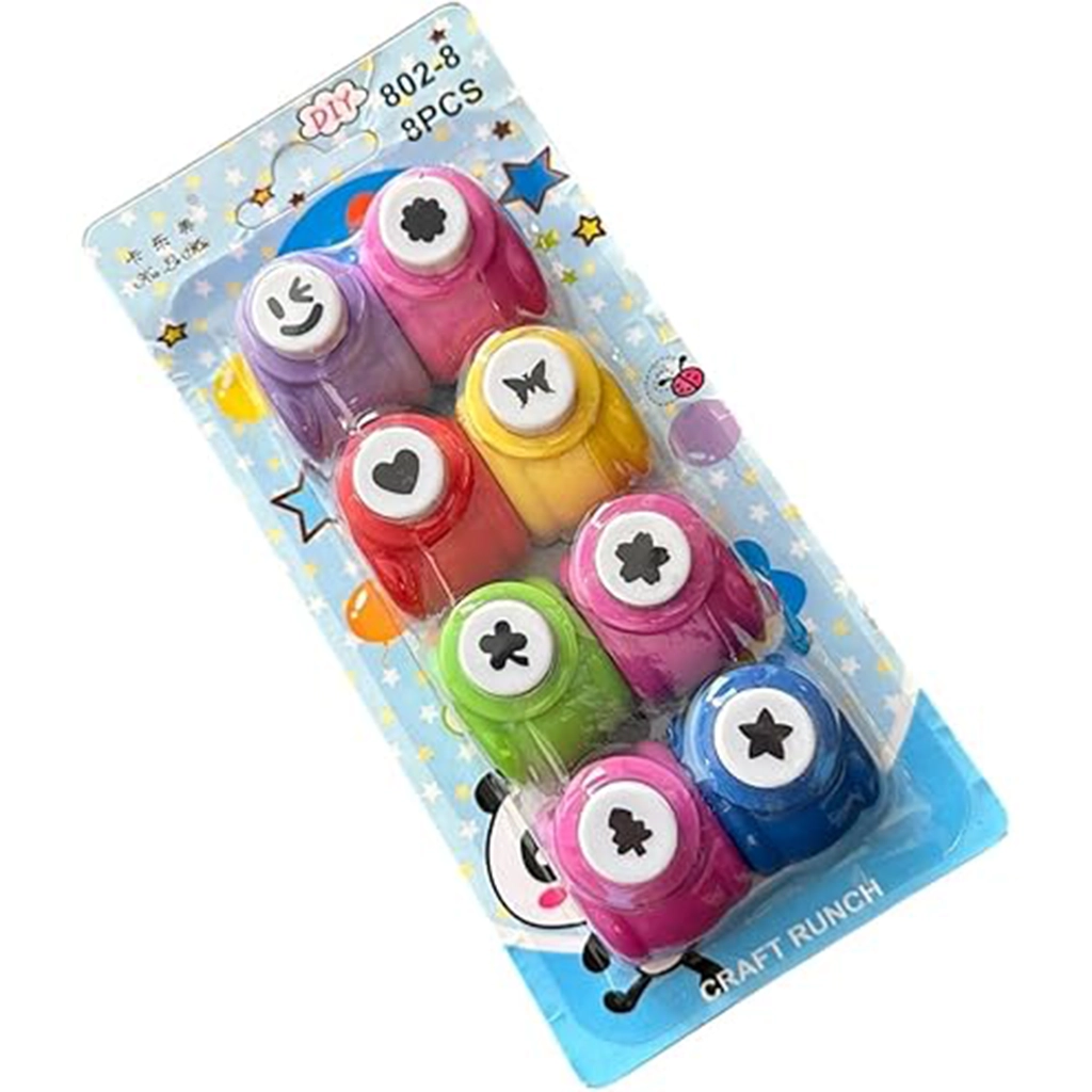 paper-punch-set-6-pcs-medium-size-1 Paper Punch Set – 6 Pcs Medium Size DIY Craft Punches with Assorted Design Shapes | Art & Craft Punch Kit for School Projects, Scrapbooking & Decoration - Image 1