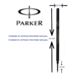 Parker Navigator X Beta and Folio Roller Ball Pen Refill – Premium Writing Precision (Pack of 1) - Image 3