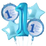 Party Decoration – 1st/ First Birthday Boy, Big Foil Helium Balloons Set for Elevate Every Celebration! (Pack of 5 pcs) - Image 7