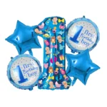 Party Decoration – 1st/ First Birthday Boy, Big Foil Helium Balloons Set for Elevate Every Celebration! (Pack of 5 pcs) - Image 6