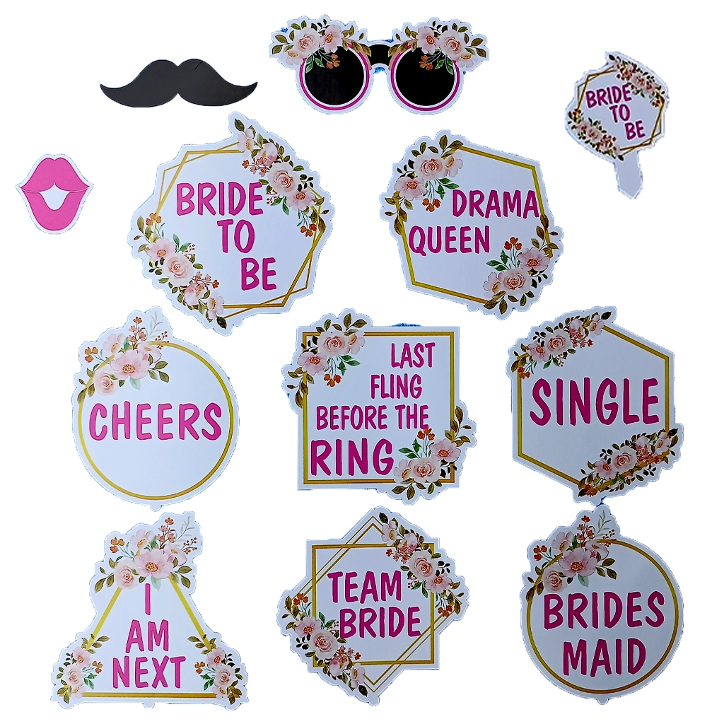 party-decoration-bride-to-be-party-props-set-1 Party Decoration – Bride to Be Party Props Set - Perfect for Bridal Shower & Bachelorette Party Fun (12 Pieces) - Image 1