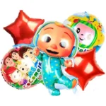 Party Decoration – Cocomelon Theme, Big Foil Helium Balloons Set for Elevate Every Celebration! (Pack of 5 pcs)