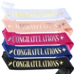 Party Decoration – Congratulations Satin Sash - Celebrate Achievements in Style! (Multicolor, Pack of 1)