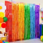 Party Decoration – Foil Fringe Curtain - Shiny Party Backdrop for Stunning Decorations (3 Feet Width X 6 Feet Length, Pack of 1)