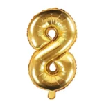 Party Decoration – Golden Number Foil Balloons - Add Sparkle to Your Celebrations (16 inch, Pack of 1) - Image 6