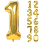 Party Decoration – Golden Number Foil Balloons - Add Sparkle to Your Celebrations (16 inch, Pack of 1)