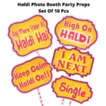Party Decoration – Haldi Ceremony Party Props Set - Perfect for Fun-Filled Pre-Wedding Celebrations (10 Pieces) - Image 3