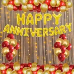 Party Decoration – Happy Anniversary Foil Balloon - Celebrate Love in Style! (Pack of 1) - Image 3