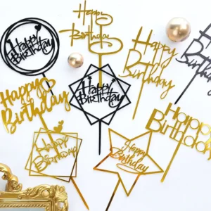 Party Decoration – Happy Birthday Cake Topper Tag - Make Your Cake Shine! (Pack of 1)